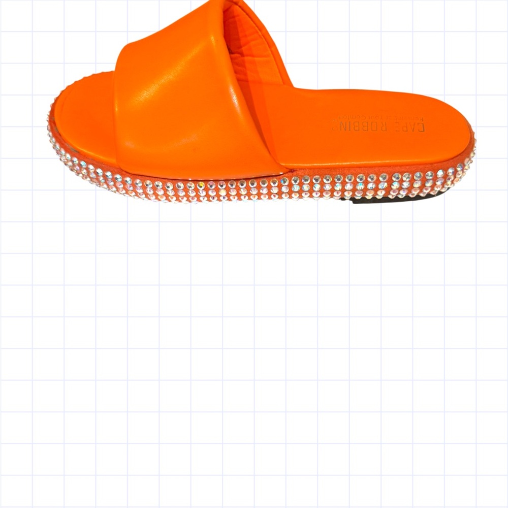 Cape Robbin Neon Orange Rhinestone Slide - Picture 7 of 8